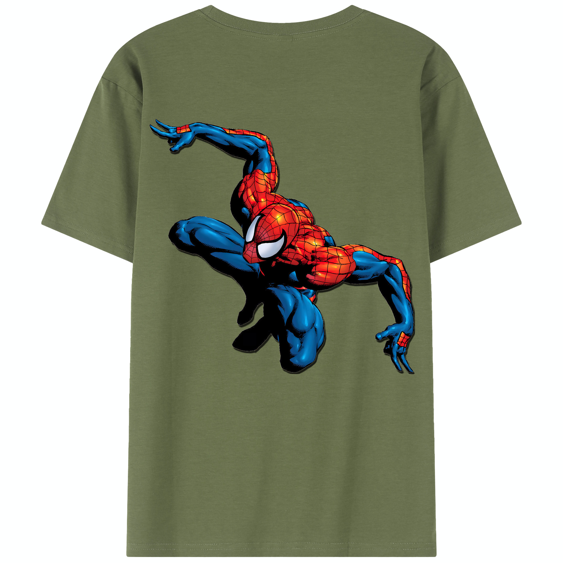 （画像用） Spider Man スパイダーマン 綿100％半袖Tシャツ（背面プリント）